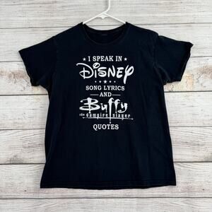 I Speak in Disney song lyrics & Buffy the Vampire Slayer quotes T-Shirt S Black